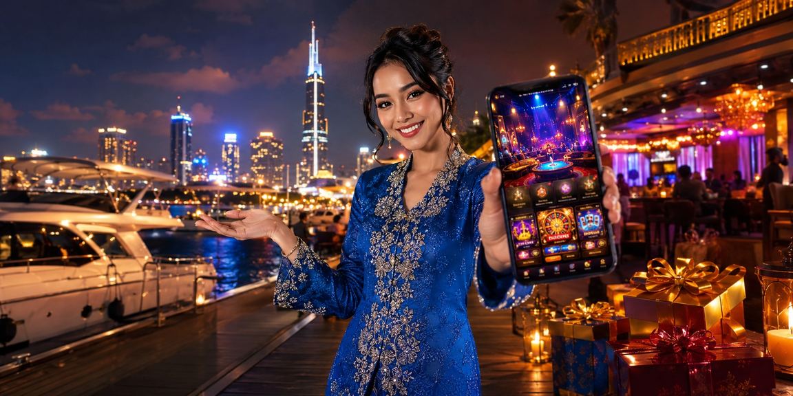 Pengguna Malaysia berpakaian baju kurung menggunakan kasino mudah alih 740 di Kuala Lumpur